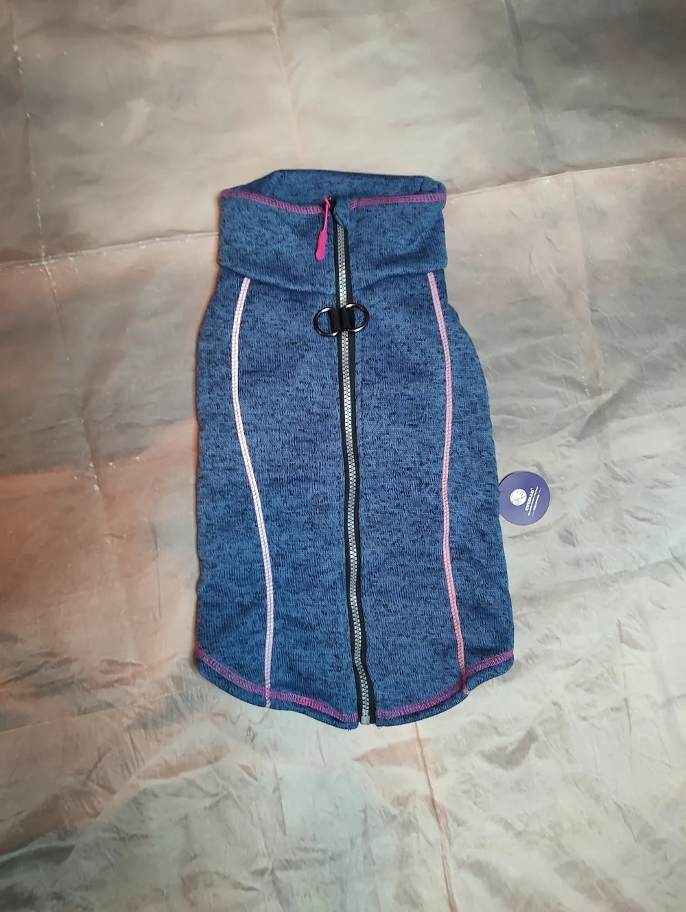 cyeollo XL Dog Jacket Coat Fleece Dog Blue with Pink Reflective